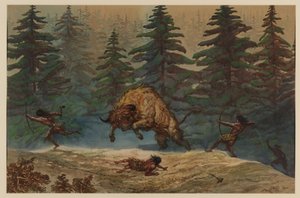 Jaga en bison, 1871 av Ernest Henry Griset