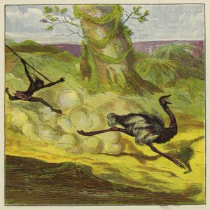 Man som jagar en struts av Ernest Henry Griset