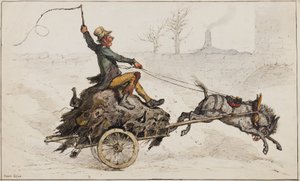 Off Home (bläck & wc på papper) av Ernest Henry Griset