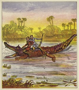 Bröderna Bold reser på Nilen med krokodil av Ernest Henry Griset
