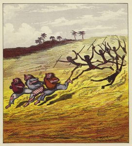 De tre sjöfararna jagade av kannibaler av Ernest Henry Griset