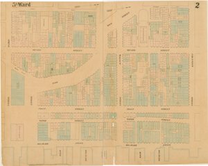 Kartor över staden Philadelphia, volym 1, plåt 2, 1860 (handfärgad gravyr)