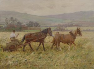 The Harvesting Team (olja på duk) av Ernest Higgins Rigg