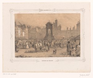Utsikt över Fontaine des Innocents i Paris Fontaine des innocents (titel på objekt) av Ernest Jaime