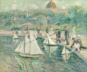 Model Sailboat Pond, Central Park, New York (olja på duk)