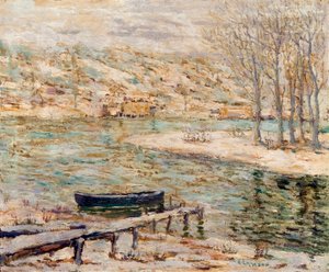 Flodscen – Båt och träd av Ernest Lawson