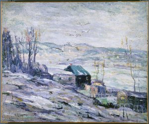 Blåsig dag, Bronx River av Ernest Lawson