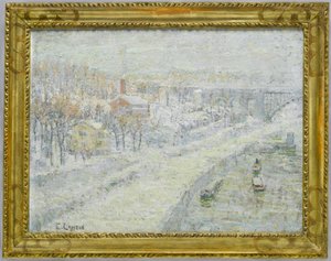 Vinterlandskap - Washington Bridge, c.1907-10 av Ernest Lawson