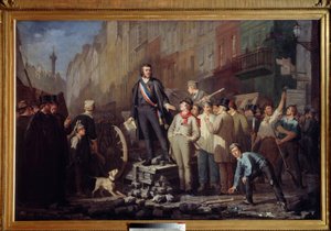 Alphonse Baudin (1811-1851) på barrikaden av faubourg Saint Antoine den 3 december 1851 Under upproret som provocerades av Louis Bonapartes statskupp (blivande Napoleon III) den 2/12/1851 dog deputerade Alphonse Baudin den barrikaderna i Pa av Ernest Louis Pichio