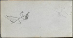 Skissbok, sidan 04: Figurer i en båt av Ernest Meissonier