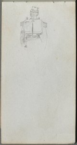 Skissbok, sidan 08: Studie av en soldat bakifrån. av Jean Louis Ernest Meissonier