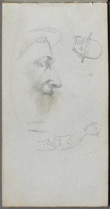 Skissbok, sid 14: Figurer. av Jean Louis Ernest Meissonier
