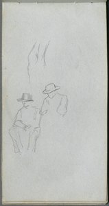 Skissbok, sidan 32: Studie av figurer. av Jean Louis Ernest Meissonier