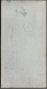 Skissbok, sidan 35: Studie av ett huvud. av Jean Louis Ernest Meissonier