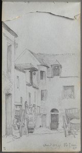 Skissbok, sidan 39: Gatubild. av Jean Louis Ernest Meissonier