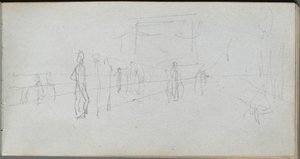 Skissbok, sidan 40: Perspektivstudie av Ernest Meissonier