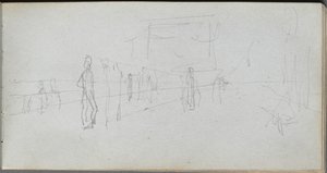 Skissbok, sid 40: Perspektivstudie. av Jean Louis Ernest Meissonier