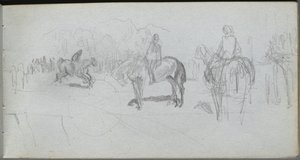 Skissbok, sidan 52: Figurstudie . av Jean Louis Ernest Meissonier