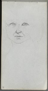 Skissbok, sidan 59: Study of a Face. av Jean Louis Ernest Meissonier