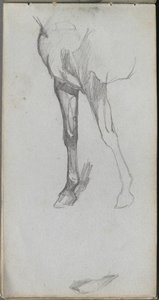 Skissbok, sidan 66: Studie av en häst. av Jean Louis Ernest Meissonier