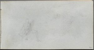 Skissbok, sidan 77: Figurstudie av Ernest Meissonier