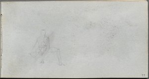 Skissbok, sid 77: Figurstudie. av Jean Louis Ernest Meissonier