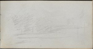Skissbok, sid 78: Landskapsstudie. av Jean Louis Ernest Meissonier