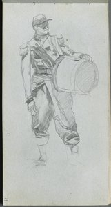 Skissbok, sid 79: Soldat med trumma