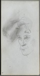 Skissbok, sid 81: Study of Faces av Ernest Meissonier