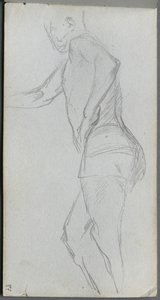 Skissbok, sid 87: Figurstudie. av Jean Louis Ernest Meissonier