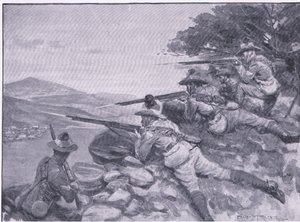Ge dem en chans, från After Pretoria: The Guerilla War publicerad av Harmsworth Bros Limited, 1901 av Ernest Prater