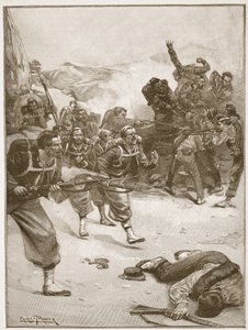 Zouaverna tog en av barrikaderna med en käck bajonettladdning, illustration från "Battles of the Nineteenth Century" av Archibald Forbes, G.A. Henty och major Arthur Griffiths