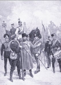 Typer av ryska soldater, illustration från Cassells History of the Russian-Japanese War Vol 1, c.1900 av Ernest Prater