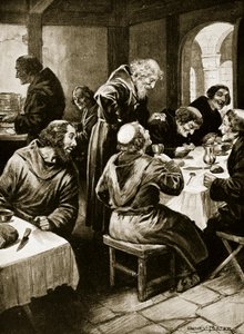 Wimund berättar om sina äventyr för munkarna i Byland, 1141, illustration från 