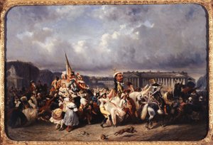 Carnaval place de la Concorde, nuvarande 8:e arrondissementet, mellan 1840 och 1845 (olja på duk) av Ernest Seigneurgens