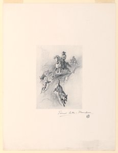 Garveri, med sina hundar, kom galopperande uppför Cañon av Ernest Thompson Seton