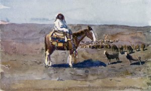 En typisk sydargentinsk Gaucho-tjej satt på sin caballo