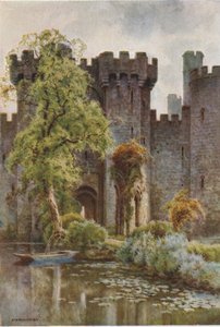Bodiam Castle (färg litho) av Ernest William Haslehust
