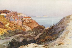 Boscombe Chine (färg litho) av Ernest William Haslehust