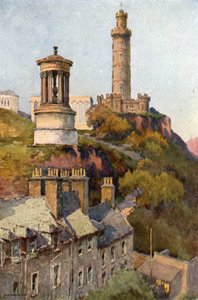 Calton Hill (lito i färg) av Ernest William Haslehust
