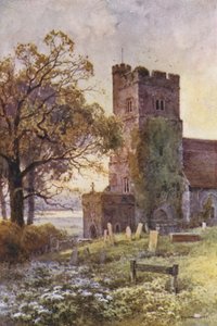 Kritkyrkan (färg litho) av Ernest William Haslehust