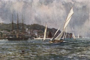 Cowes (färg litho) av Ernest William Haslehust