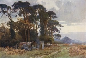 Zigenare vid Coldharbour (färg litho) av Ernest William Haslehust