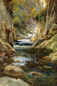 Glen Finglas eller Finlas (färg litho) av Ernest William Haslehust