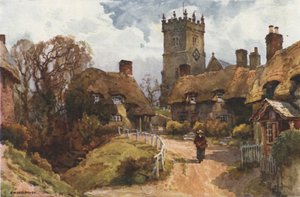 Godshill (färg litho) av Ernest William Haslehust
