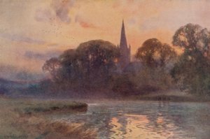 Holy Trinity Church, Stratford-on-Avon (litho i färg) av Ernest William Haslehust