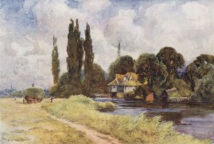 Iffley Mill (färg litho) av Ernest William Haslehust