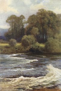 Monnington Falls (färg litho) av Ernest William Haslehust