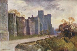 North Terrace och Winchester Tower (färg litho) av Ernest William Haslehust