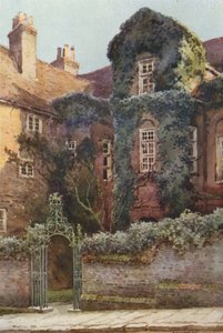 Restoration House, Rochester (färg litho) av Ernest William Haslehust